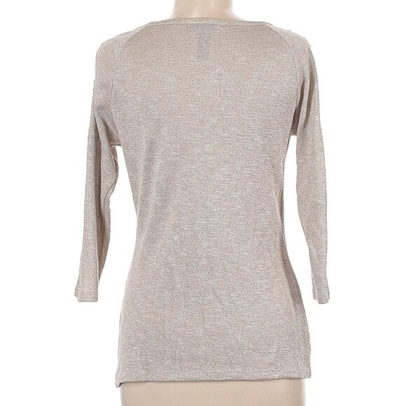INC International Concepts Beige Embellished Knit Top - 3/4 Sleeve - Picture 6 of 8